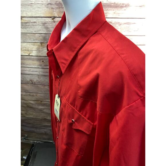 NWT “ELY CATTLEMAN” RED WESTERN SHIRT w/PEARL SNAP BUTTONS TALL MAN 3XLT - Picture 8 of 8